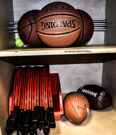 The Joint Base Charleston – Air Base Fitness and Sports Center, located at Bldg. 225, has open play for basketball and volleyball as well as racquetball. The Fitness and Sports Center is open Monday through Friday from 5 a.m. to midnight and Saturday and Sunday from 6:30 a.m. to 6 p.m. (U.S. Air Force photo by Senior Airman Anthony Hyatt)