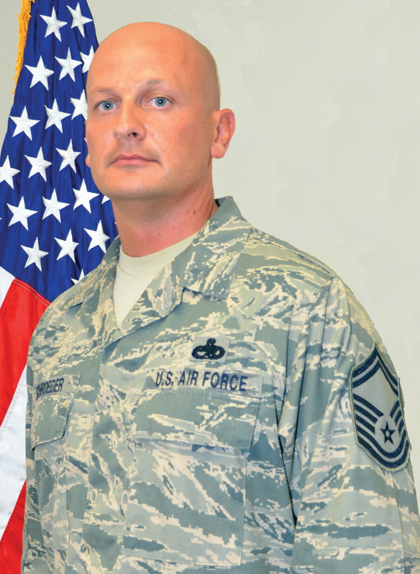 WRIGHT-PATTERSON AIR FORCE BASE, Ohio - Senior Master Sergeant Luke A. Schroeder, 445th Maintenance Squadron aircraft structures repair section chief, is the 445th Airlift Wing’s Senior NCO of the Quarter, third quarter. 