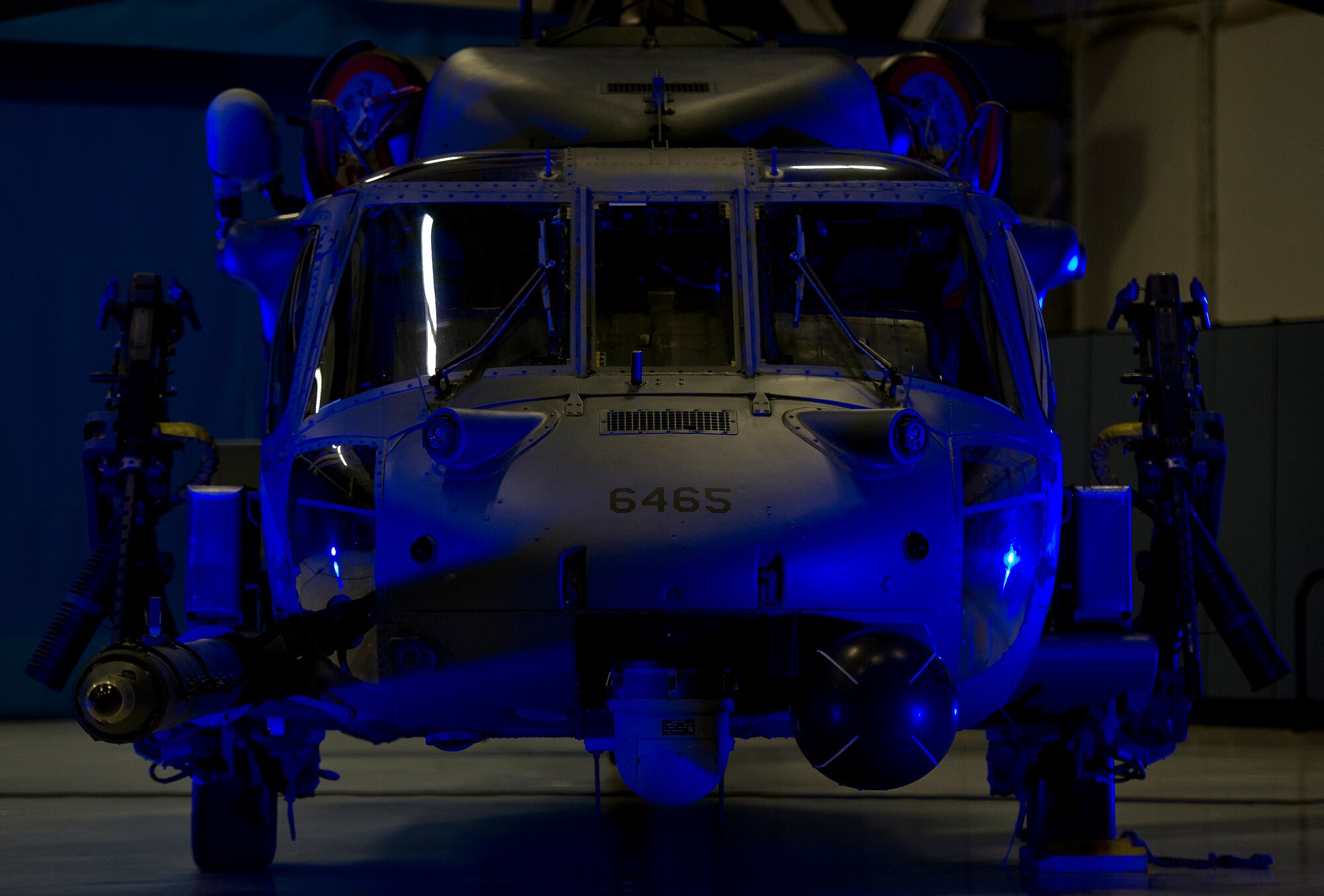 An HH-60G Pave Hawk helicopter sits ready for action while on static display during the Air Force Chief of Staff transition ceremony on Aug. 10, 2012 at Joint Base Andrews, Md. During the ceremony, Gen. Norton Schwartz retired from active duty and passed on the duty of Air Force Chief of Staff to Gen. Mark A. Welsh III. (U.S. Air Force Photo/Senior Airman Perry Aston)