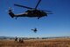 Cadet James Krasner from the Massachusetts Institute of Technology ROTC program, takes part in a medical evacuation training exercises with the 129th Rescue Wing, Moffett Federal Airfield, Calif., Aug. 8, 2012. Krasner is being hoisted up to a hovering HH60-G Pave Hawk rescue helicopter in a stokes litter by  Pararescuemen assigned to the 131st Rescue Squadron. (Air National Guard photo by Staff Sgt. Kim Ramirez/Released)