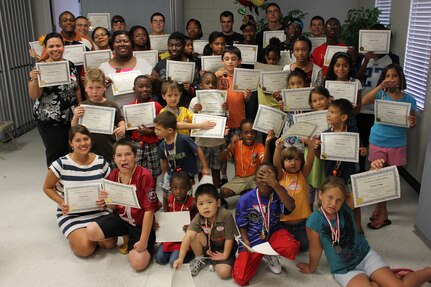 Sixty children attended the Fleet and Family Support Center Personal Financial Management and Life Skill Education summer camp. The annual camp was held Aug. 1 to 3 at the Joint Base Charleston – Weapons Station, S.C.  This year’s theme was FUNancial Summer Camp. More than 60 participants learned and explored the fields of entrepreneurship, finance, being wise consumers and making healthy life choices. This free educational camp was open to military children of all services. (Courtesy photo)