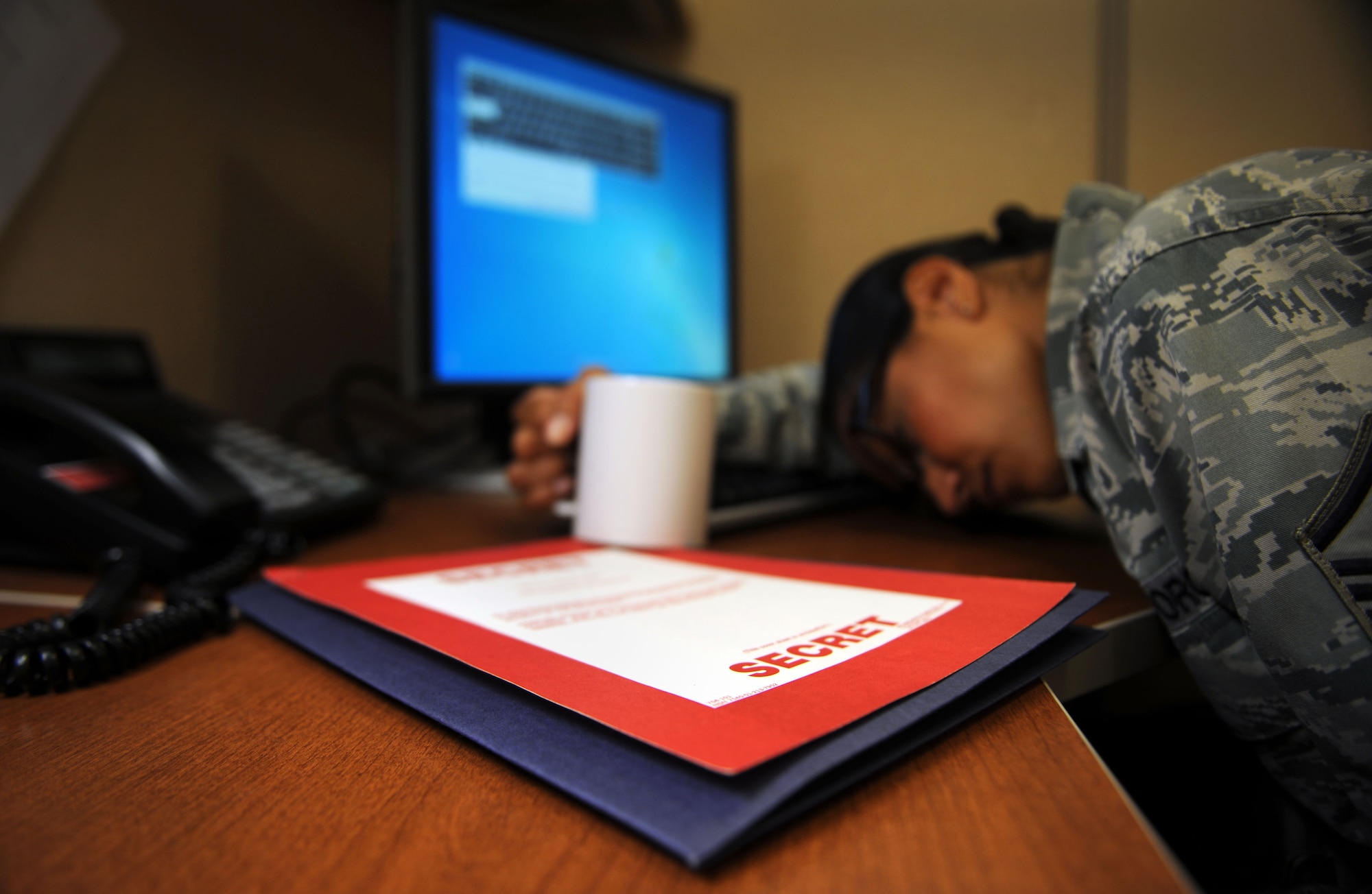Fatigue could result in extreme sleepiness and loss of situational awareness, which may impact all levels of mission readiness, Aug. 14, 2012, Langley Air Force Base, Va. (U.S. Air Force photo by Staff Sgt. Krystie Martinez/Released)