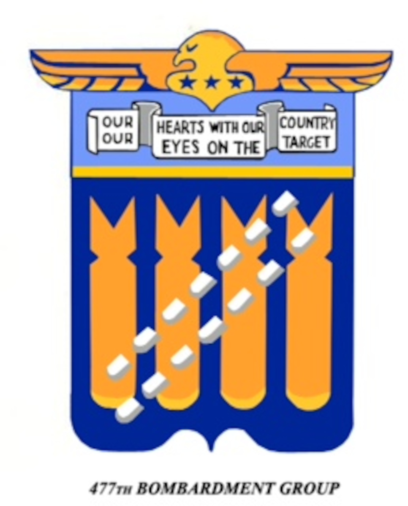 The 477th Bombardment Group emblem, used by the Tuskegee Airmen during World War II, was officially recognized and retired in July 2012. 