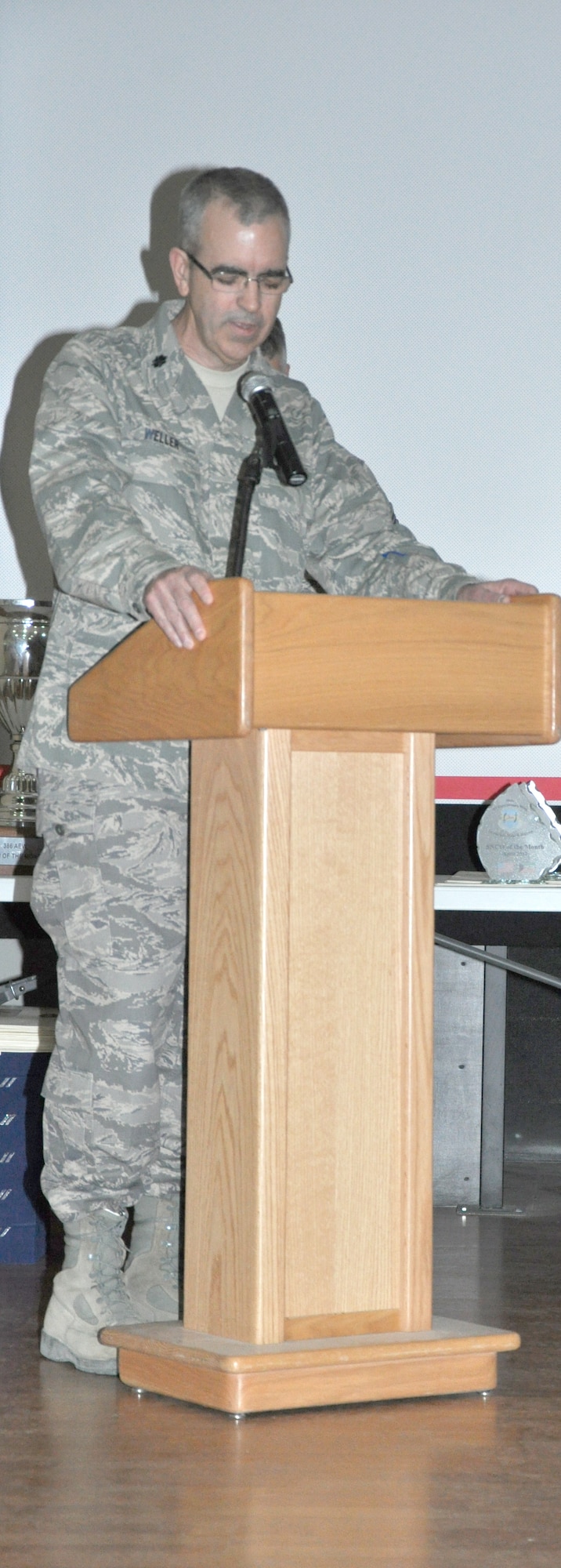 ALI AL SALEM AIR BASE, Kuwait -- Lieutenant Col. John Weller, wing chaplain with the 927th Air Refueling Wing, recently returned from a deployment where he led a team of chaplains and support staff, ministering to thousands of servicememebers.  Weller left behind his family and congregation in Florida to serve as a citizen warrior.  (Official U.S. Air Force photo/Tech. Sgt. Stacy Fowler)