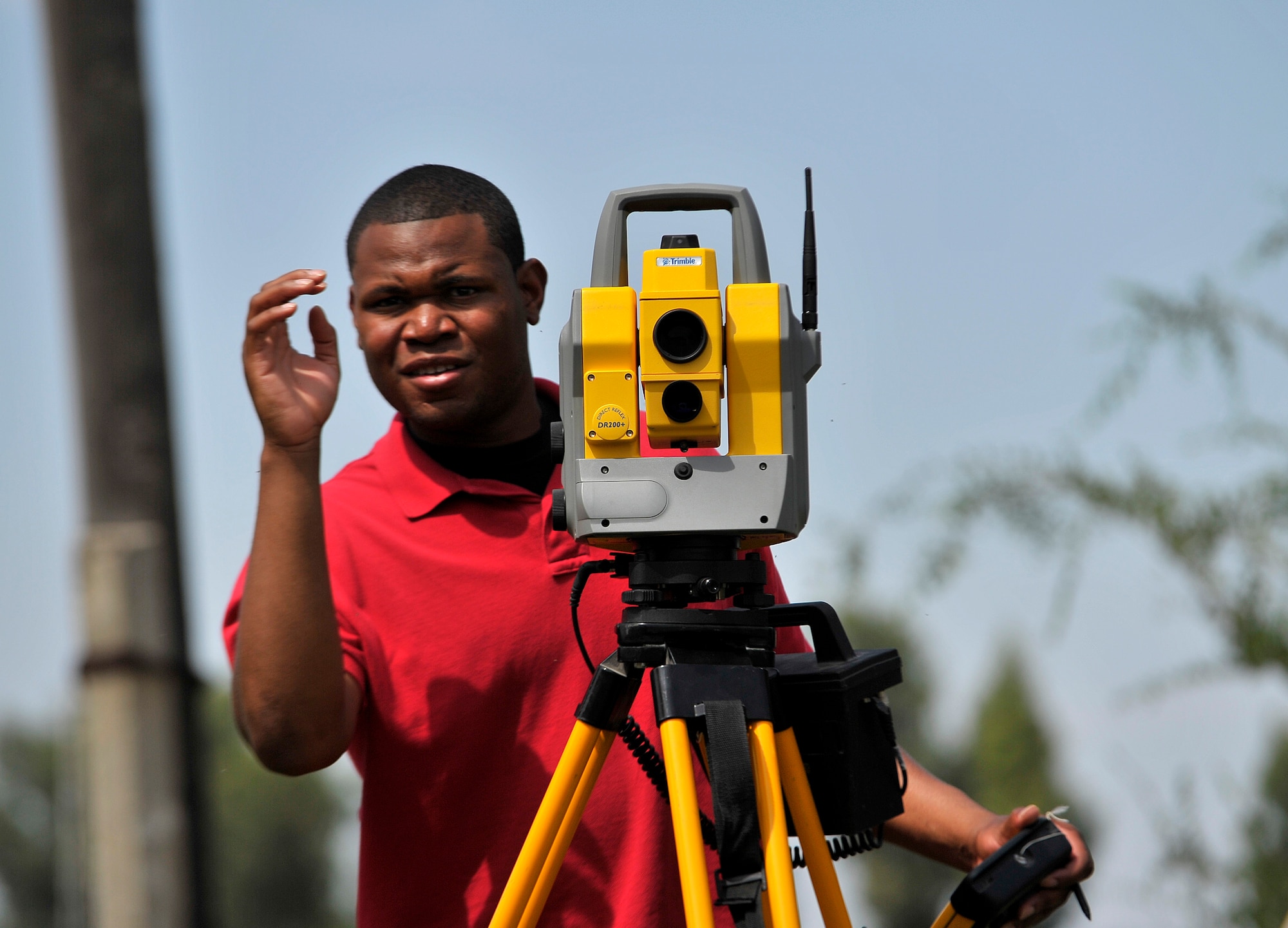 A U.S. Air Force Theater Security Cooperation member conducts a land survey near Jany-Jher, a nearby village of Transit Center at Manas, Kyrgyzstan, August 5, 2012. Manas's TSC has a two-fold mission: to positively influence political leaders and to strengthen democracy in the region. The TSC here is completely ran by U.S. Air Force personnel.(U.S. Air Force photo by Staff Sgt. Clay Lancaster)(Released)
