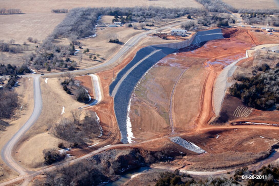 Canton Dam Safety Project - channel overall looking west