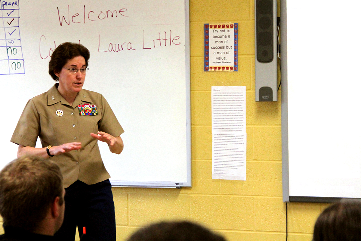 ENDWELL, NY, (April 27, 2012) Colonel Laura Little, commanding