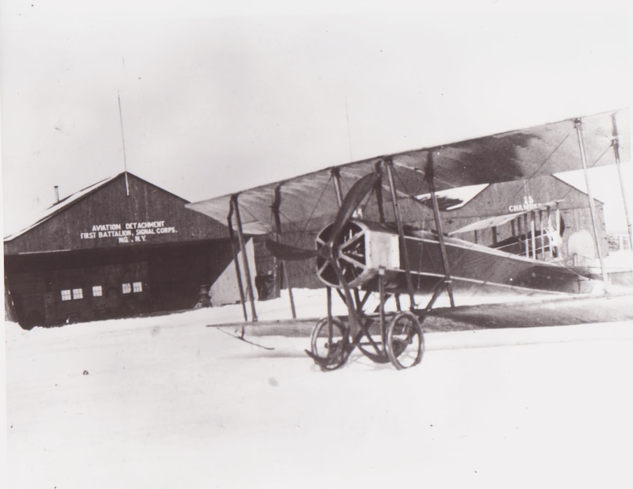 Gallaudet Tractor biplane rented by the Aviation Detachment, 1st Battalion, Signal Corps, New York National Guard, in 1915.