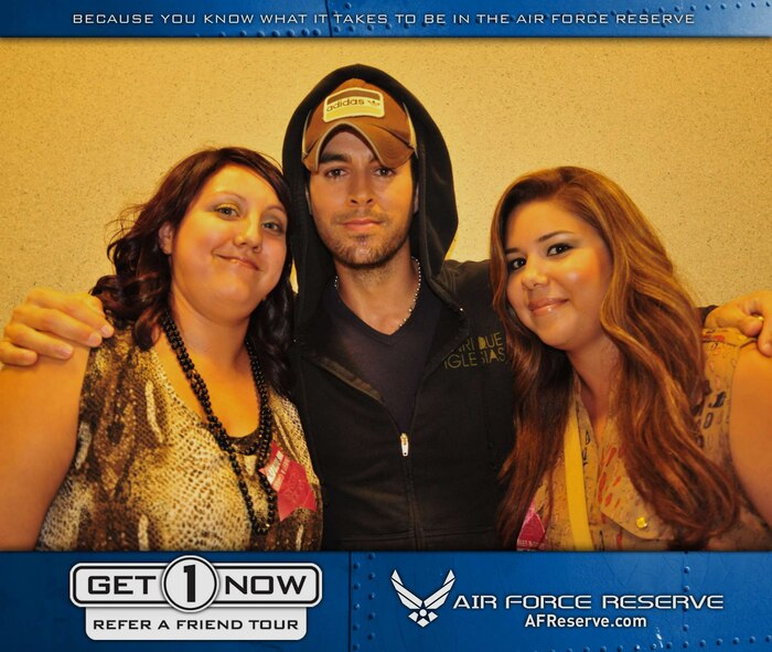 Reservists who referred a friend through the Air Force Reserve's Get 1 Now program received two free tickets to see Enrique Iglesias in Anaheim, CA on August 11. Visit www.get1now.us for more information and to submit your referral. (U.S. Air Force courtesy photo)