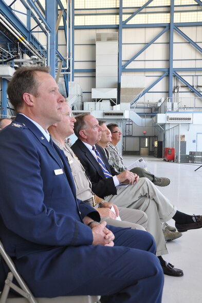 Col. Samuel C. Mahaney takes command of the 452nd Air Mobility Wing, March Air Reserve Base, Calif. from Major General Mark A. Kyle, commander, 4th Air Force on August 4. (U.S. Air Force photo by Senior Airman Isis Ponce)