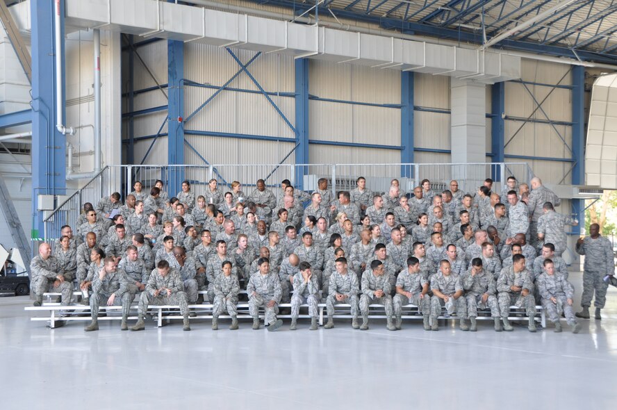 Col. Samuel C. Mahaney takes command of the 452nd Air Mobility Wing, March Air Reserve Base, Calif. from Major General Mark A. Kyle, commander, 4th Air Force on August 4. (U.S. Air Force photo by Senior Airman Isis Ponce)