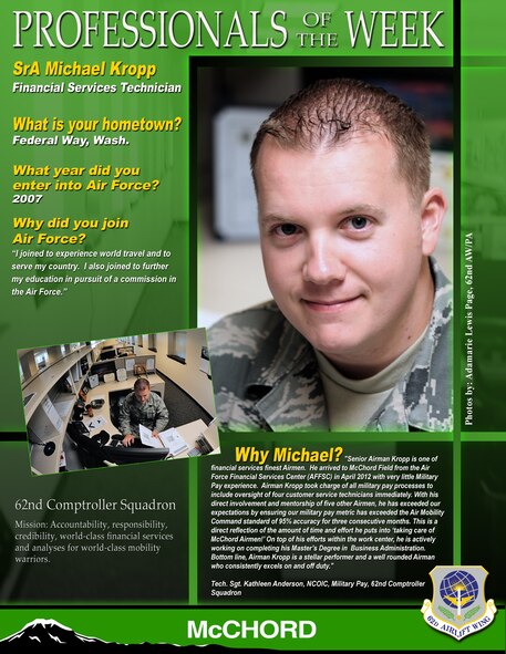 Senior Airman Michael Kropp (U.S. Air Force graphic/Adamarie Lewis-Page)