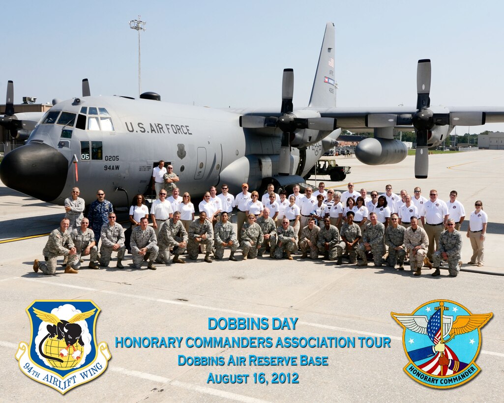 Members of the local Honorary Commanders Association tour Dobbins Air Reserve Base Aug. 16. (U.S. Air Force photo/Don Peek)