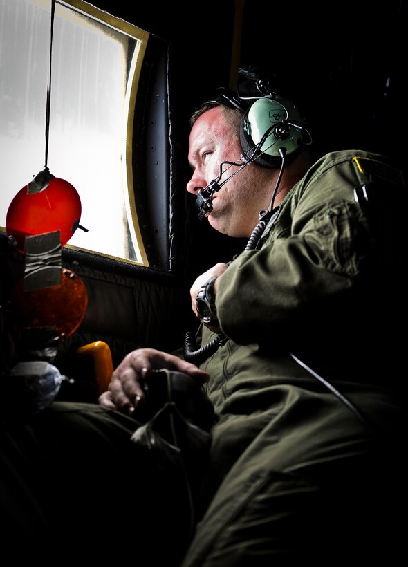 Staff Sgt. Donald McNaron, a loadmaster with the 919th Special Operations Wing, watches an aerial refueling from an MC-130E Combat Talon I mission from Duke Field, Fla. The 919th is the only wing in the Air Force that still flies the Talon I.  Over the next several years, the Talons will be phased out of the 919th as it moves to an Aviation Foreign Internal Defense mission.  (U.S. Air Force photo/Tech. Sgt. Samuel King Jr.)