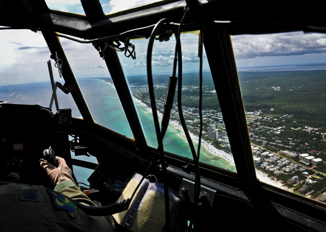 A 919th Special Operations Wing MC-130E Combat Talon I flies over the Gulf Coast during a mission from Duke Field, Fla.  The 919th is the only wing in the Air Force that still flies the Talon I.  Over the next several years, the Talons will be phased out of the 919th as it moves to an Aviation Foreign Internal Defense mission.  (U.S. Air Force photo/Tech. Sgt. Samuel King Jr.)