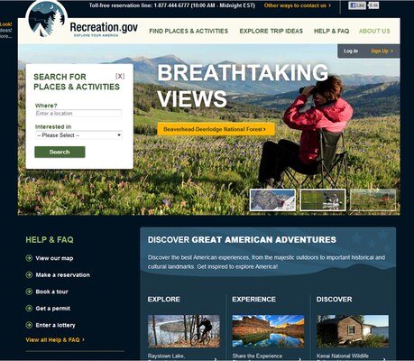 WASHINGTON -- As part of President Obama’s initiative to fuel the economy and create jobs by promoting travel and tourism, the administration today announced a new design, improved navigation tools and expanded content for Recreation.Gov, the interagency website that guides visitors to 90,000 sites on federal lands such as national parks, wildlife refuges, waterways, forests and recreation areas.