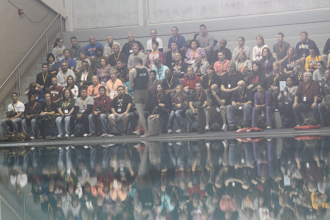 Parris Island, South Carolina - Educators from throughout Central Florida listen to a swim Instructor, Mar. 7, aboard Parris Island, SC., during RS Orlando's educators workshop. 