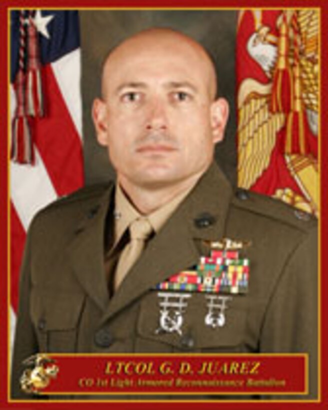 Lieutenant Colonel Gilbert D Juarez
Commanding Officer
1st Light Armored Recon Battalion