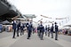 The U. S. Air Force Honor Guard Drill Team performs during Air Force Week Aug. 19 on Pier 86, New York, N.Y. The Drill Team promotes the Air Force mission by showcasing drill performances at public and military venues to recruit, retain, and inspire Airmen. (U.S. Air Force photo by Senior Airman Tabitha N. Haynes)