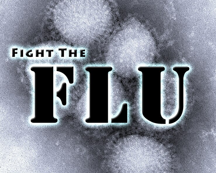 The flu is a contagious respiratory illness caused by influenza viruses that infect the nose, throat and lungs. It can cause mild to severe illness, and in some cases death. The best way to prevent the flu is to get vaccinated each flu season. (U.S. Air Force graphic by Senior Airman Jarad A. Denton/Released)