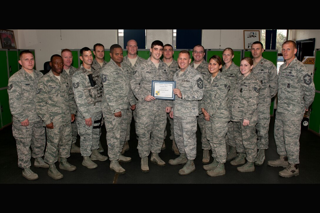 RAF ALCONBURY, United Kingdom – Staff Sgt. Richard Renaud, 423rd Security Forces Squadron, was named the August 501st CSW Everyday Hero from the 423rd Air Base Group. Renaud, the NCO of the electronic security system, is the subject matter expert for the $2.1 million Vindicator alarm system monitoring facilities and resources across RAF Alconbury, RAF Molesworth and RAF Upwood and his daily efforts ensure sensor coverage for $2.3 billion of U.S. and NATO intelligence and mission support assets. (U.S. Air Force photo by Master Sgt. John Barton)