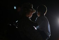 Sgt. Felipe Perezrobles holds his son Miguel for the first time in seven months after returning from a deployment to Afghanistan Aug. 19 at Camp Foster, Okinawa, Japan. Perezrobles is a motor vehicle operator with Combat Logistics Battalion 4, Combat Logistics Regiment 3, 3rd Marine Logistics Group, III Marine Expeditionary Force.

 
 

