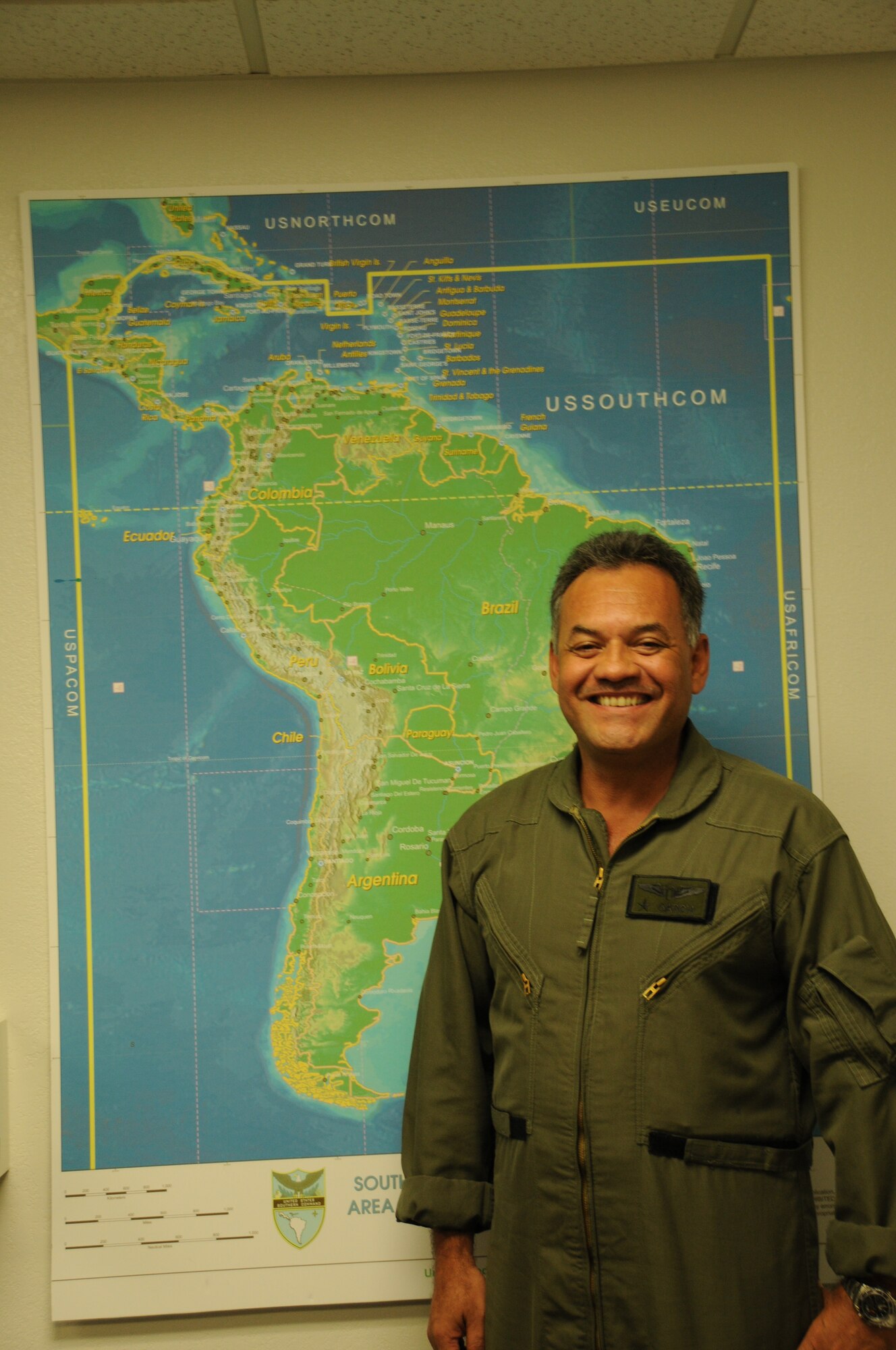 DAVIS-MONTHAN AIR FORCE BASE, Ariz. –  Maj. Garcia, operations officer for the Nicaraguan air force, participated in PANAMAX 2012 alongside Air Forces Southern, Aug. 6-17.  PANAMAX is an annual U.S. Southern Command-sponsored exercise that focuses on ensuring the defense of the Panama Canal. One of the most important benefits of multinational exercises like PANAMAX is the fact that all the participants were able to exchange their experiences, expertise gained new knowledge about each other's culture and people. These interactions strengthen our bonds across the region and foster long-lasting friendships and an understanding among the partner nations, ultimately benefiting the security of the region. (USAF photo by Tech. Sgt. Andria Sapp/Released). 