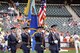 The U.S. Air Force Honor Guard Color Team presents the colors Aug. 20 on Citi Field, Queens, N.Y., for the opening ceremony of the New York Mets game. The USAF Honor Guard opened for the New York Mets during Air Force Week. (U.S. Air Force photo by Senior Airman Tabitha N. Haynes)