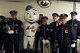 The U.S. Air Force Band's Ceremonial Brass ensemble hangs out with Mr. Met Aug. 20 at Citi Field, Queens, N.Y., before performing the opening ceremony for the game. The Ceremonial Brass ensemble opened for the New York Mets during Air Force Week. (U.S. Air Force photo by Senior Airman Tabitha N. Haynes)