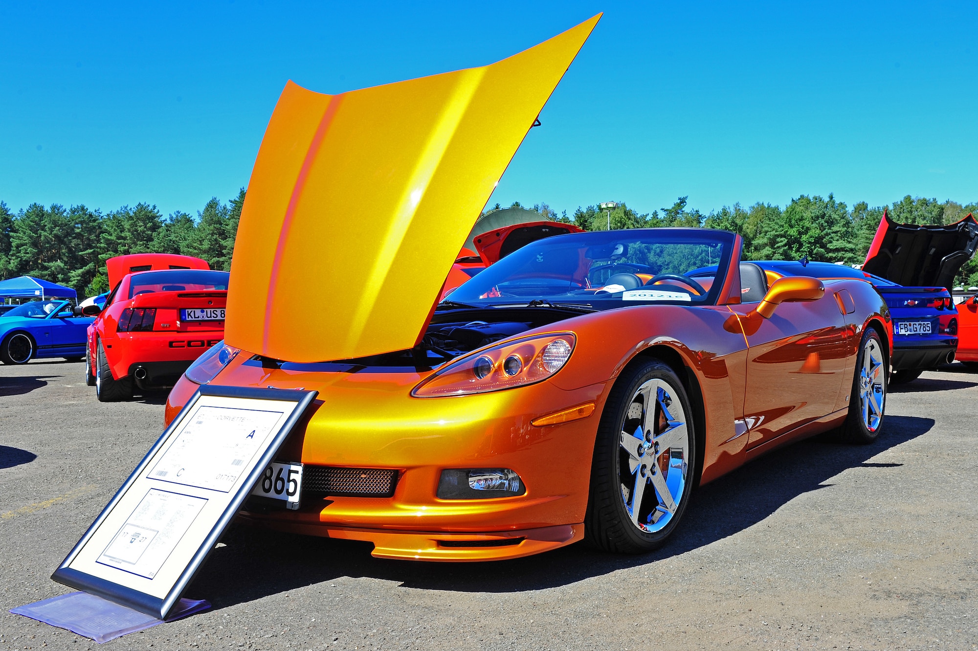 View of a 2007 Chevrolet Corvette Convertible at the sixth annual 86th Vehicle Readiness Squadron Booster Club Car Show on Kapuan Air Station, Germany, Aug. 18, 2012. More than 130 cars, trucks and motorcycles from the Kaiserslautern Military Community entered the competition in support of raising funds for the 86th VRS Booster Club. (U.S. Air Force photo/Airman 1st Class Holly Cook)
