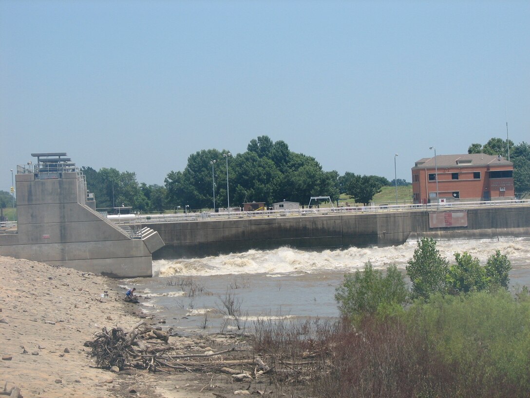 Releasing water at Newt Graham Dam.