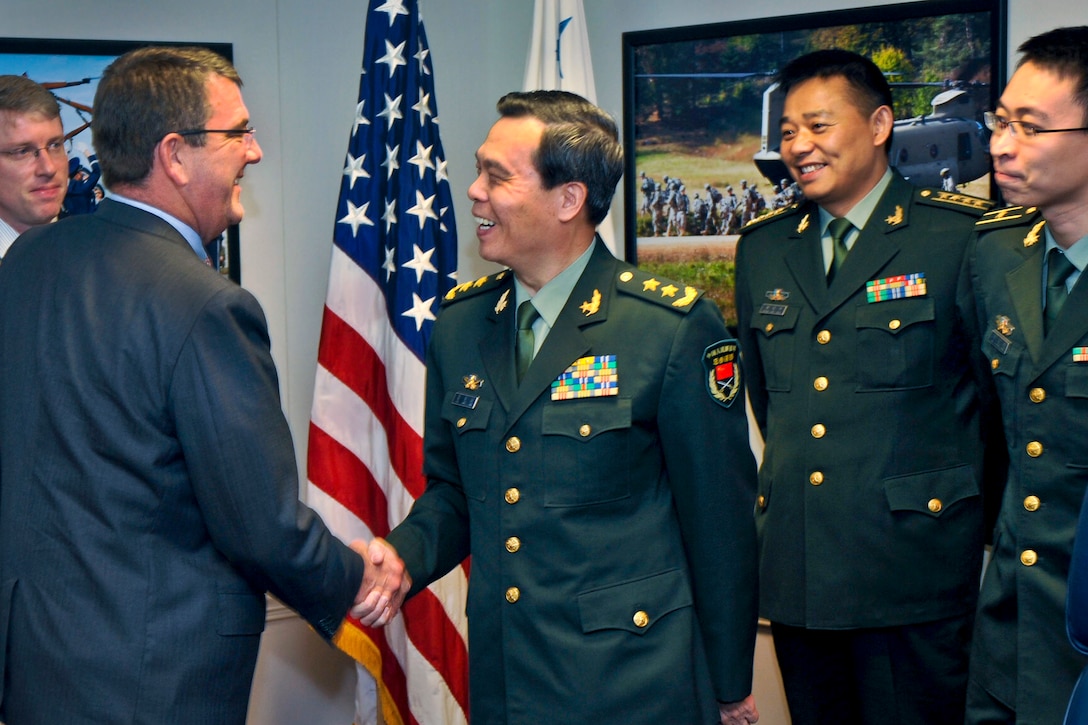 U.S. Deputy Defense Secretary Ashton B. Carter Welcomes Cai Yingting ...