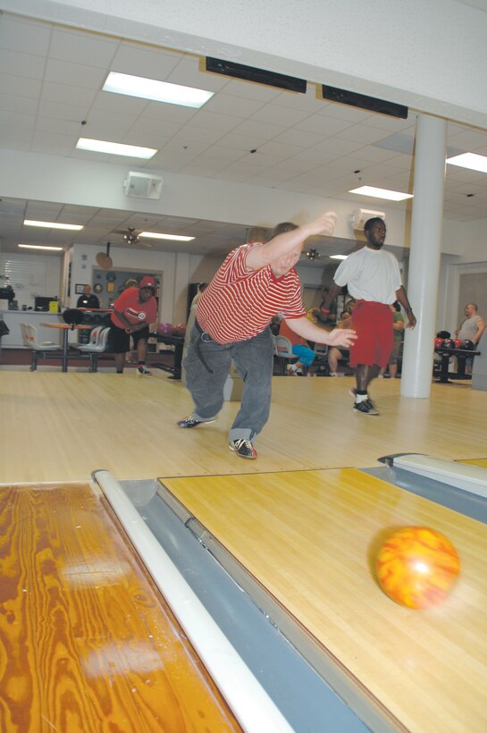 Travis Grier, a member of the Strikers bowling team, practices for an upcoming tournament at Pin City Bowling Alley, Aug 2. The team, made up of approximately 20 Special Olympians, is preparing for the Georgia Masters Bowling Special Olympics, which will be held Aug. 24-26 in Warner Robins, Ga.