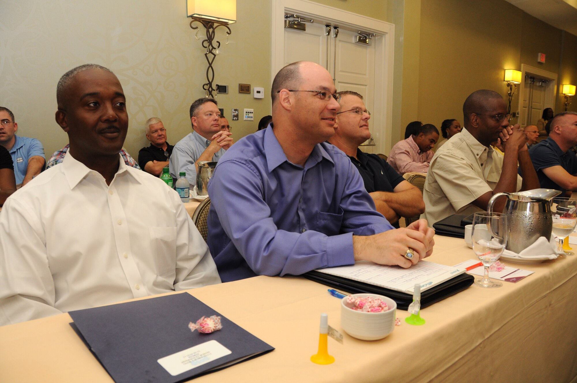 Members from the 315th Airlift Wing at Joint Base Charleston, S.C. attend the senior leadership training conference Aug 26-27 at the Crown Plaza Hotel in North Charleston, S.C.  The conference provided a forum for senior leaders to focus on current U.S. Air Force changes and key issues which directly impact their day-to-day operations. (U.S. Air Force Photo/Staff Sgt. Shane Ellis)