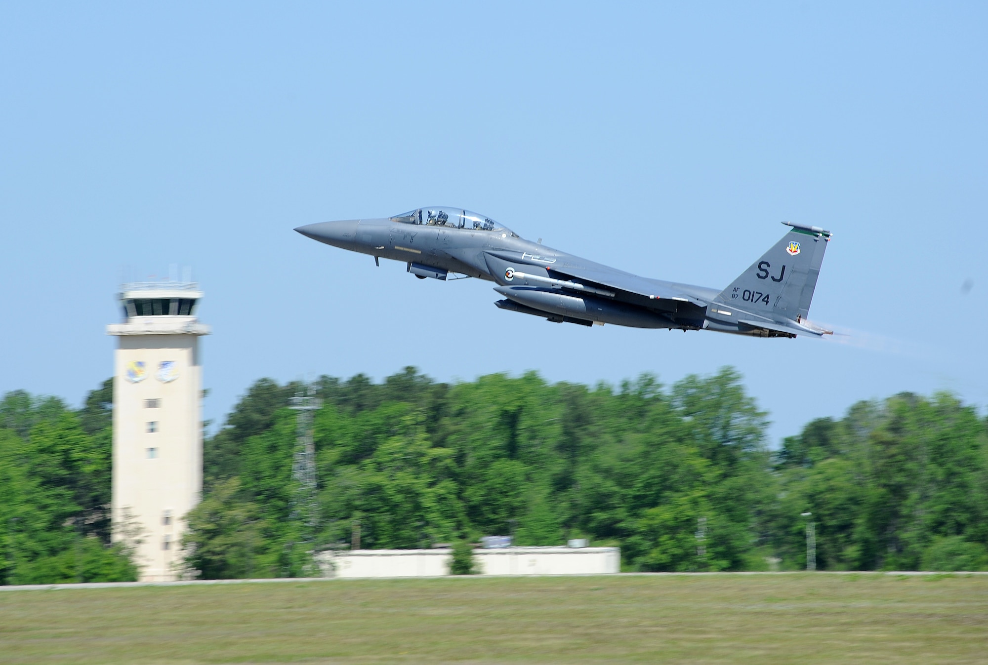 Aircraft from the 335th Fighter Squadron on Seymour Johnson Air Force Base, N.C., traveled to Hill Air Force Base, Utah, Aug. 10-20, 2012 to participate in exercise Combat Hammer. Combat Hammer tested the F-15E Strike Eagle and approximately 200 Airmen from Seymour Johnson on reliability and accuracy in realistic, tactical scenarios. (U.S. Air Force photo/Senior Airman Gino Reyes)