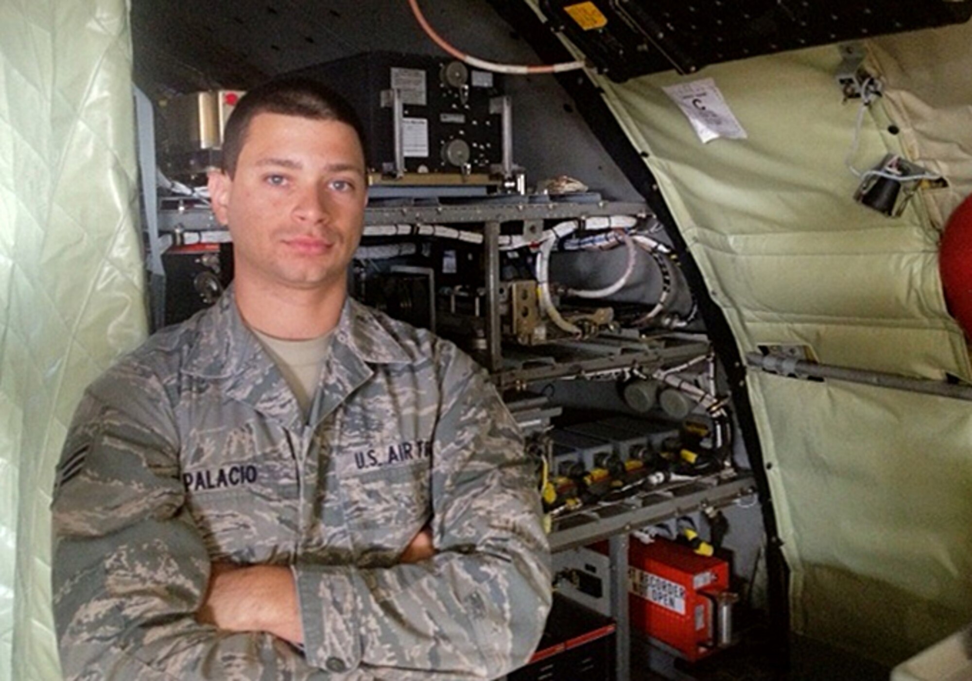 Senior Airman Alexxus Palacio, 92nd Aircraft Maintenance Squadron instruments and flight control systems journeyman, has been selected as a member of Team Fairchild's elite, Fairchild's Finest at Fairchild Air Force Base, Wash. (Courtesy photo)