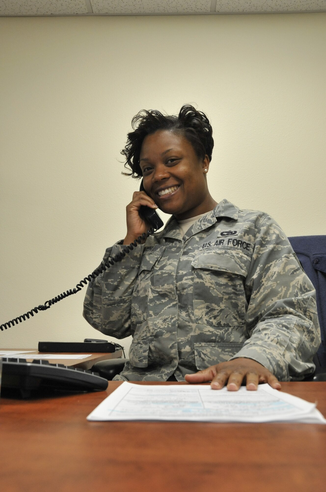 Staff Sgt. Harriette Oliver, 92nd Logistics Readiness Squadron passenger travel NCO in charge, has been selected as a member of Team Fairchild's elite, Fairchild's Finest at Fairchild Air Force Base, Wash. (U.S. Air Force photo by Airman 1st Class Mary O’Dell)