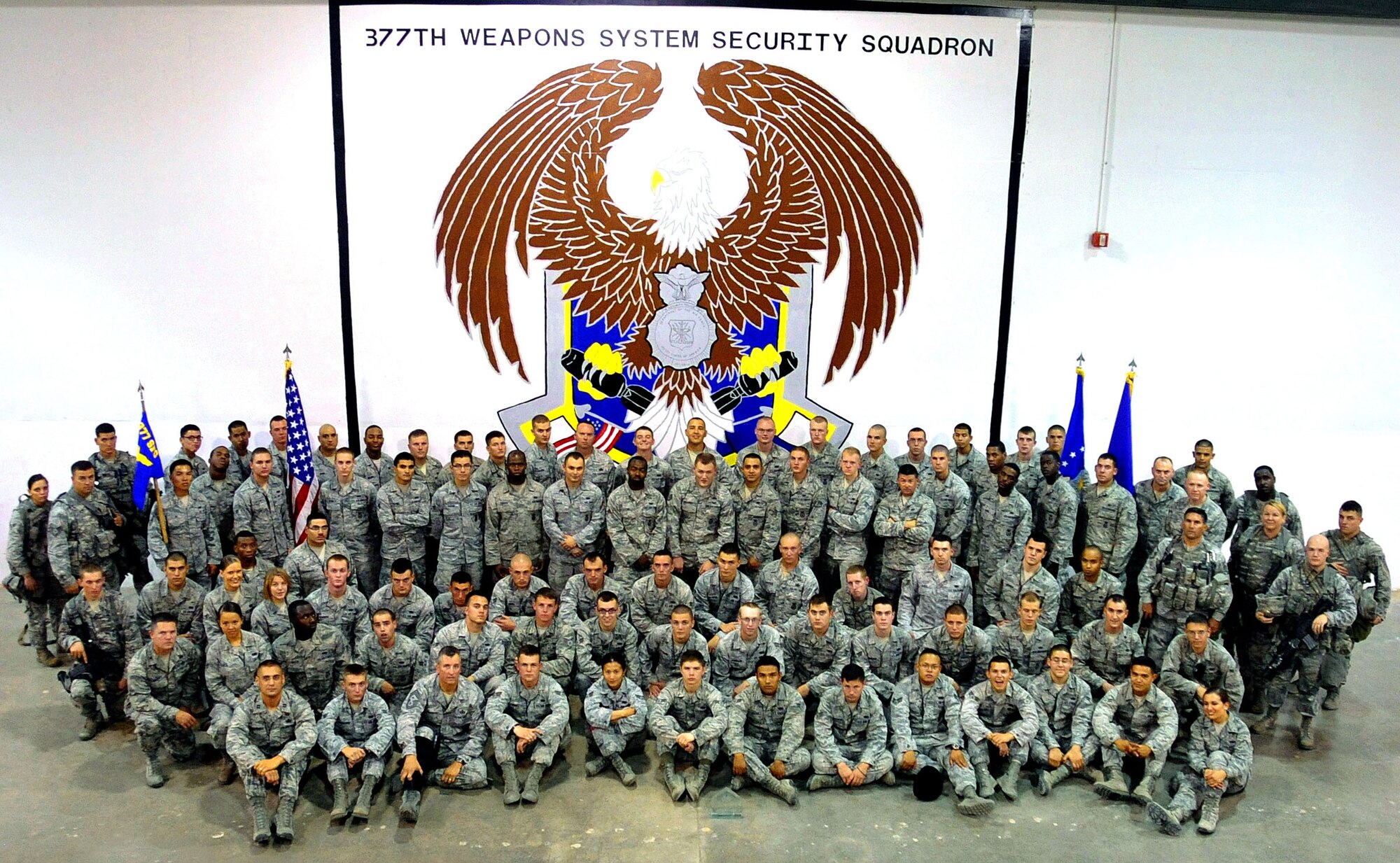 KIRTLAND AFB, N.M. -- The 377th Weapons Systems Squadron was presented the 2011 Air Force Materiel Command “Best Large Security Forces Unit” award Aug. 22. The squadron recently revealed its new unit logo. (Photo by Todd Berenger)
