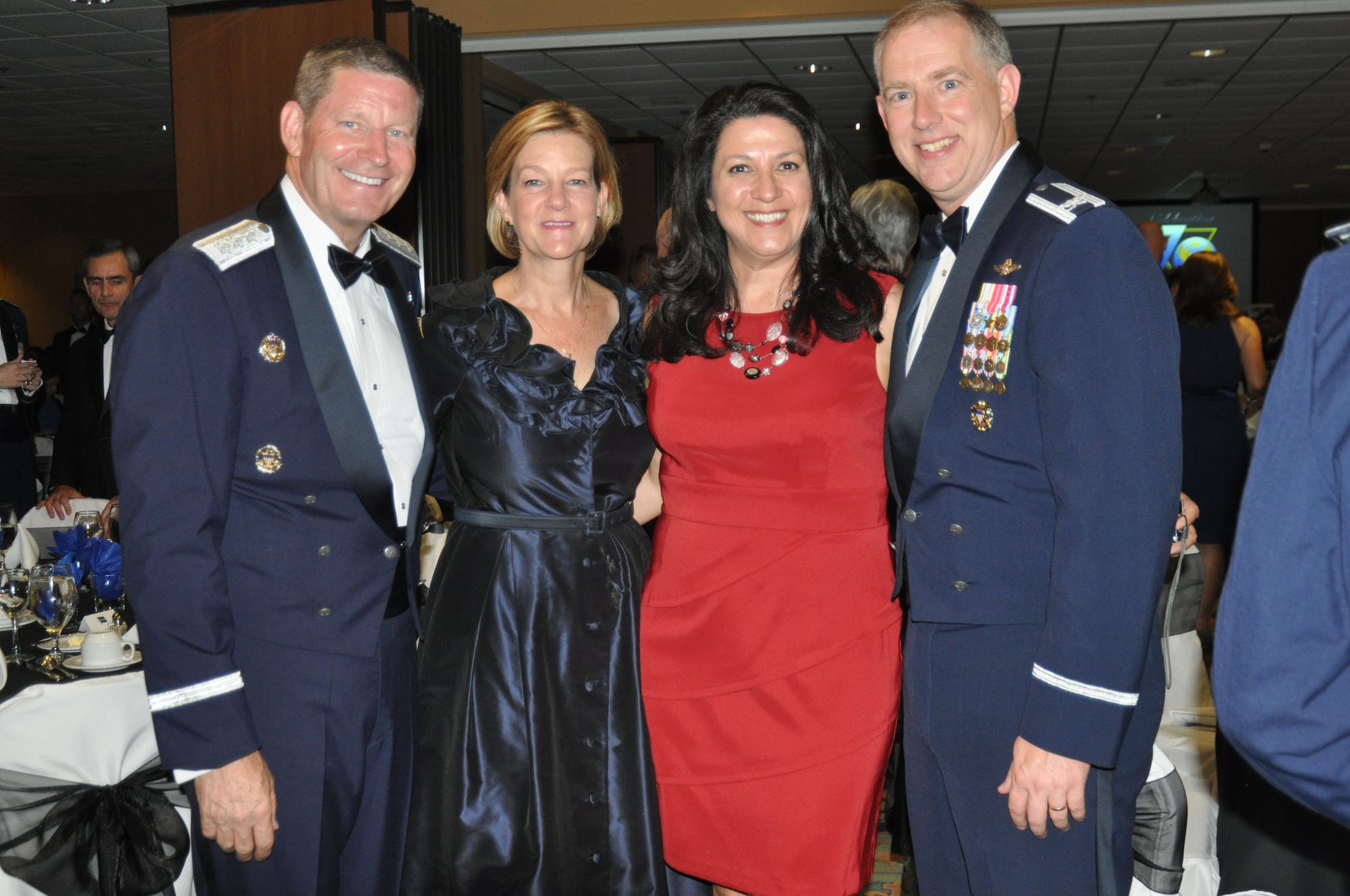 Members of 12th Air Force (Air Forces Southern), civic leaders and subordinate commanders and command chiefs celebrated the 70 years of 12th AF at a gala attended by more than 350 people here, Aug. 24. (Photo by Master Sgt. Kelly Ogden/Released).