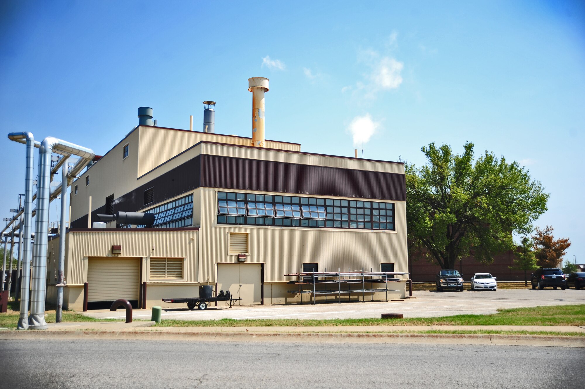 WHITEMAN AIR FORCE BASE, Mo. – Whiteman’s central heat plant is maintained by a team of dedicated professionals who work around-the-clock 24/7 to provide steam for heating, open humidification and reheat for various buildings throughout the base. The multi-million dollar plant utilizes more than seven miles of steam distribution and condensate return piping. It has the capability to provide 4.8 million pounds of steam per day.  (U.S. Air Force photo/Senior Airman Nick Wilson) (Released)