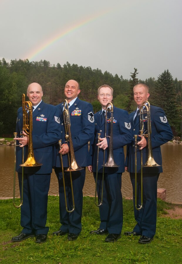 Trombone section photo at Green Mountain Falls, CO, USAF photo/TSgt Charles Hatton