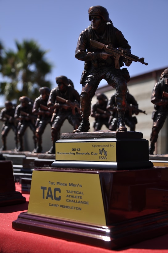 Trophies were awarded to the winning teams of the Tactical Athlete Challenge at Camp Pendleton's Paige Fieldhouse, Aug. 28.