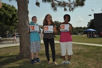 Joint Base San Antonio-Randolph Youth Program’s You Got Talent finalists Logan Marttala (from left), Katryna Marttala and Jazmine White were selected to perform with the Tops in Blue entertainment troupe during their next show near Randolph.
Photo by Airman 1st Class Lincoln Korver
