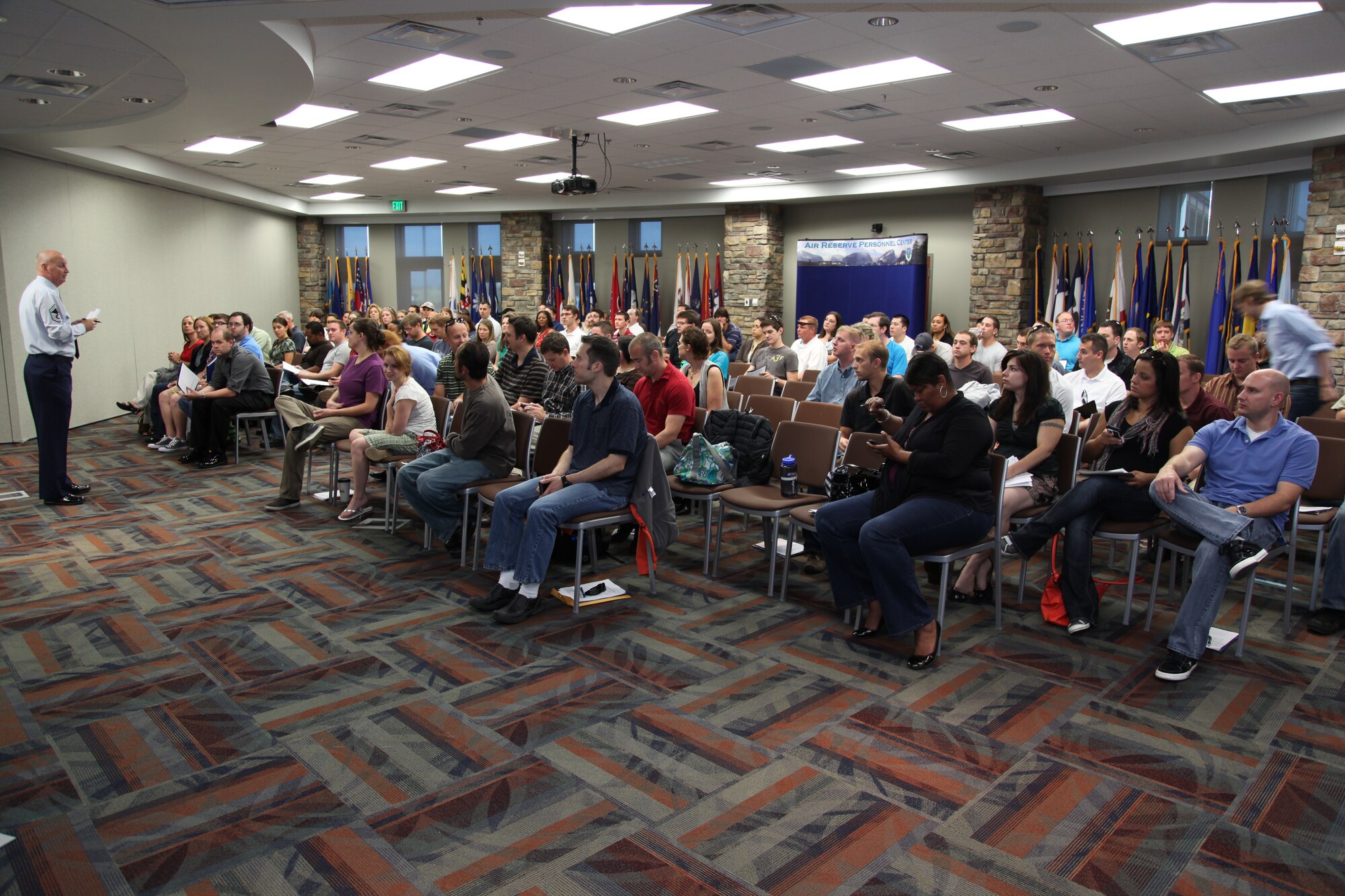 More than 150 Airmen attended an Air Force Individual Ready Reserve muster screening at the Air Reserve Personnel Center Aug. 29, 2012, on Buckley Air Force Base, Colo. (U.S. Air Force photo/Tech. Sgt. Rob Hazelett)