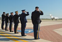 The remains of Sgt. Louis R. Torres were transported through Joint Base San Antonio-Randolph Aug. 29. JBSA-Randolph's Harmon Drive was lined with 
Randolph employees and family members paying final tribute to Torres as his remains were transported back to Ohio. Torres was assigned to the 2nd Battalion, 3rd Infantry Regiment, 3rd Stryker Brigade Combat Team, 2nd Infantry Division at Joint Base Lewis-McChord.  He deployed to Afghanistan with his brigade in December 2011 for his second deployment in support of Operation Enduring Freedom.  He died Aug. 22 from wounds suffered after he encountered an enemy IED Aug. 6 in Kandahar. (U.S. Air Force photo by Benjamin Faske)