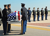 The remains of Sgt. Louis R. Torres were transported through Joint Base San Antonio-Randolph Aug. 29. JBSA-Randolph's Harmon Drive was lined with 
Randolph employees and family members paying final tribute to Torres as his remains were transported back to Ohio. Torres was assigned to the 2nd Battalion, 3rd Infantry Regiment, 3rd Stryker Brigade Combat Team, 2nd Infantry Division at Joint Base Lewis-McChord.  He deployed to Afghanistan with his brigade in December 2011 for his second deployment in support of Operation Enduring Freedom.  He died Aug. 22 from wounds suffered after he encountered an enemy IED Aug. 6 in Kandahar. (U.S. Air Force photo by Benjamin Faske)