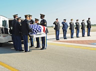 The remains of Sgt. Louis R. Torres were transported through Joint Base San Antonio-Randolph Aug. 29. JBSA-Randolph's Harmon Drive was lined with 
Randolph employees and family members paying final tribute to Torres as his remains were transported back to Ohio. Torres was assigned to the 2nd Battalion, 3rd Infantry Regiment, 3rd Stryker Brigade Combat Team, 2nd Infantry Division at Joint Base Lewis-McChord.  He deployed to Afghanistan with his brigade in December 2011 for his second deployment in support of Operation Enduring Freedom.  He died Aug. 22 from wounds suffered after he encountered an enemy IED Aug. 6 in Kandahar. (U.S. Air Force photo by Benjamin Faske)