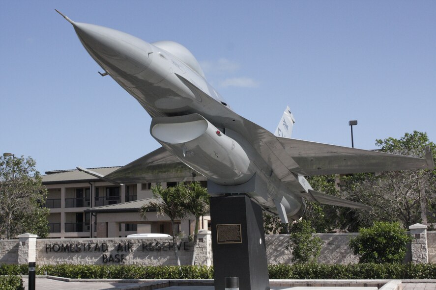 Homestead Air Reserve Base F-16 static display. (U.S. Air Force photo/Ross Tweten)