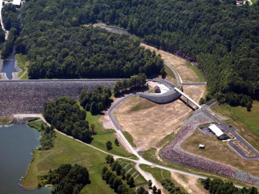 The U.S. Army Corps of Engineers' Philadelphia District widened the spillway at Prompton Dam from from 85 to 130 feet to improve the safety of the dam in 2012. The project has prevented more than $20 million in cumulative damages since its construction. 