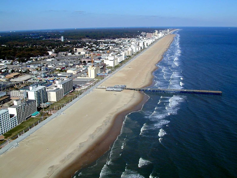 Virginia Beach, Va., beach and boardwalk.